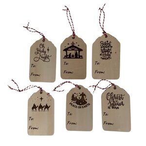 Christmas Gift Tags Ornaments Holiday Gift Tags Wood Gift Tags set of 6
